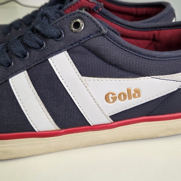 Gola Classic Comet Canvas Sneakers Trainers Men's Blue & White Size 11 - Picture 2 of 12